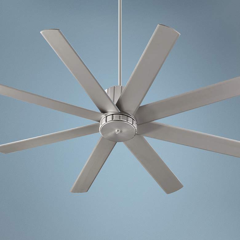 Image 1 60" Quorum Proxima Satin Nickel Large Ceiling Fan with Wall Control