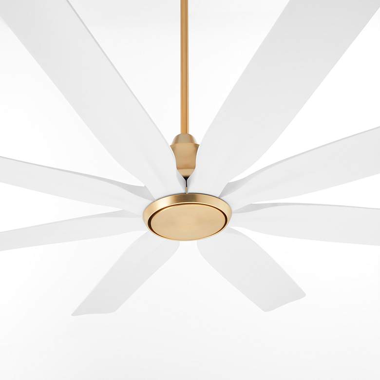 Image 4 60" Quorum Rosales Aged Brass and White LED Ceiling Fan more views
