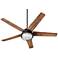 60" Quorum Westland Noir LED Damp Rated Patio Ceiling Fan with Remote
