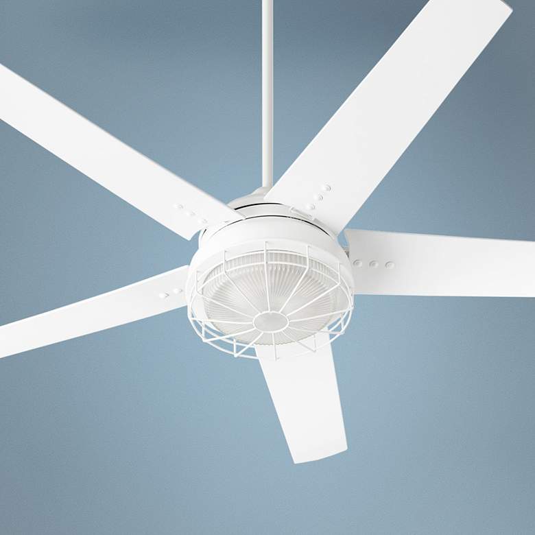Image 1 60 inch Quorum Westland Studio White LED Patio Ceiling Fan