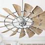 60" Quorum Windmill Galvanized Damp Ceiling Fan with Wall Control