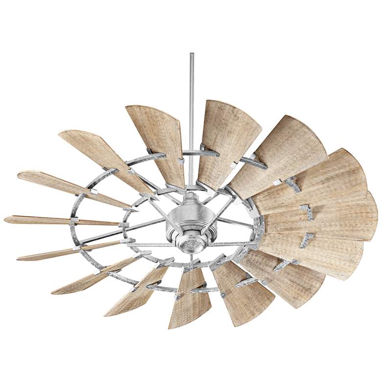 Image 2 60" Quorum Windmill Galvanized Finish Ceiling Fan with Remote
