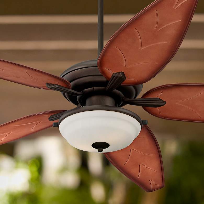 Image 1 60 inch Sierra Vista Frost Light Taper Outdoor Ceiling Fan