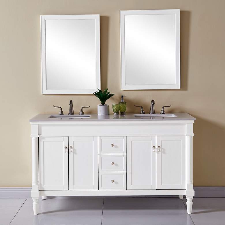 Image 1 60 Inch Single Bathroom Vanity Set In Antique White