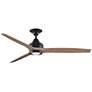2_60" Spitfire Custom Dark Bronze Natural Damp Rated LED Fan with Remote