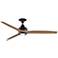 60" Spitfire Custom Dark Bronze Natural Damp Rated LED Fan with Remote