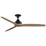 2_60" Spitfire Dark Bronze Natural Damp Rated Ceiling Fan with Remote