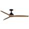 60" Spitfire Dark Bronze Natural Damp Rated Ceiling Fan with Remote
