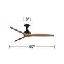 4_60" Spitfire Dark Bronze Natural Damp Rated Ceiling Fan with Remote more views