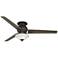 60" Spyder Bronze Alabaster Glass LED Hugger Pull Chain Ceiling Fan