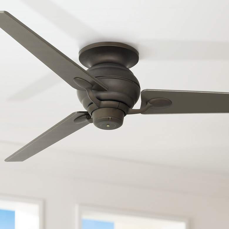 Image 1 60" Spyder Bronze Tapered Blades Pull Chain Hugger Ceiling Fan