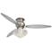 60" Spyder Brushed Nickel Crystal Hugger LED Ceiling Fan