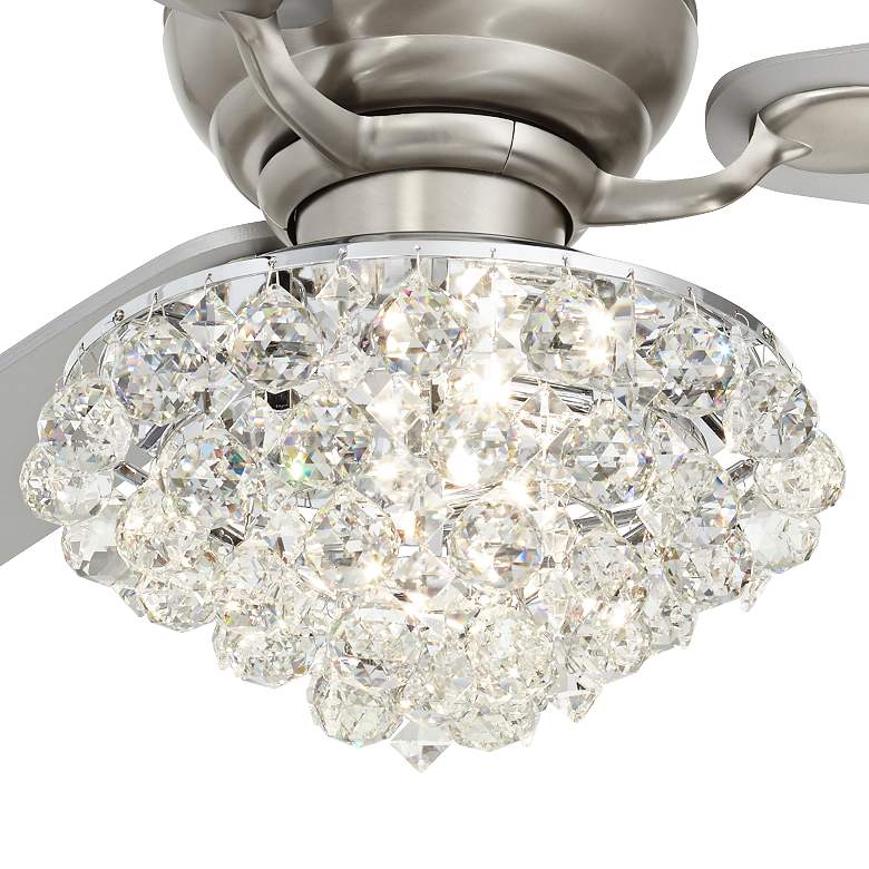 Image 3 60 inch Spyder Brushed Nickel Crystal Hugger LED Ceiling Fan more views