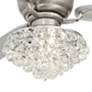 60" Spyder Brushed Nickel Crystal Hugger LED Ceiling Fan