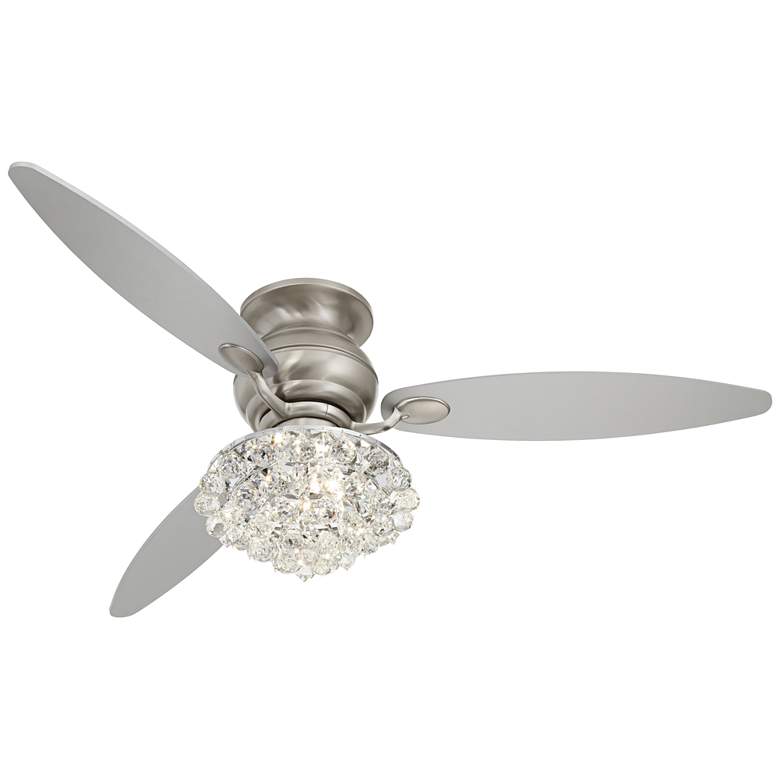 Image 4 60 inch Spyder Brushed Nickel Crystal Hugger LED Ceiling Fan more views