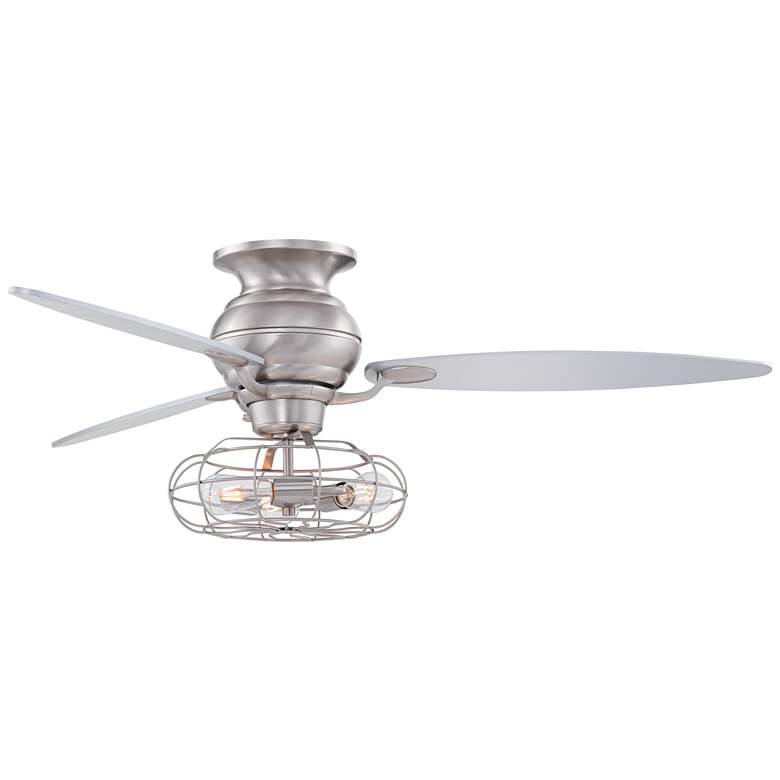 Image 5 60 inch Spyder Brushed Steel Industrial Cage Light Ceiling Fan more views