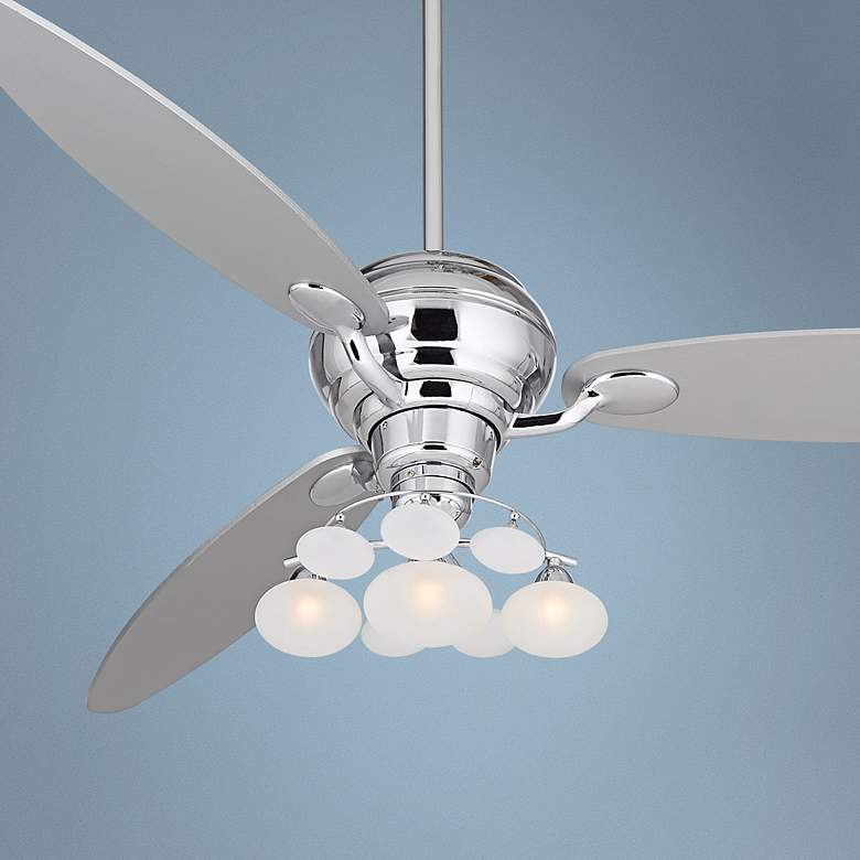 Image 1 60 inch Spyder&#8482; Chrome Glass Orb Light Kit Ceiling Fan