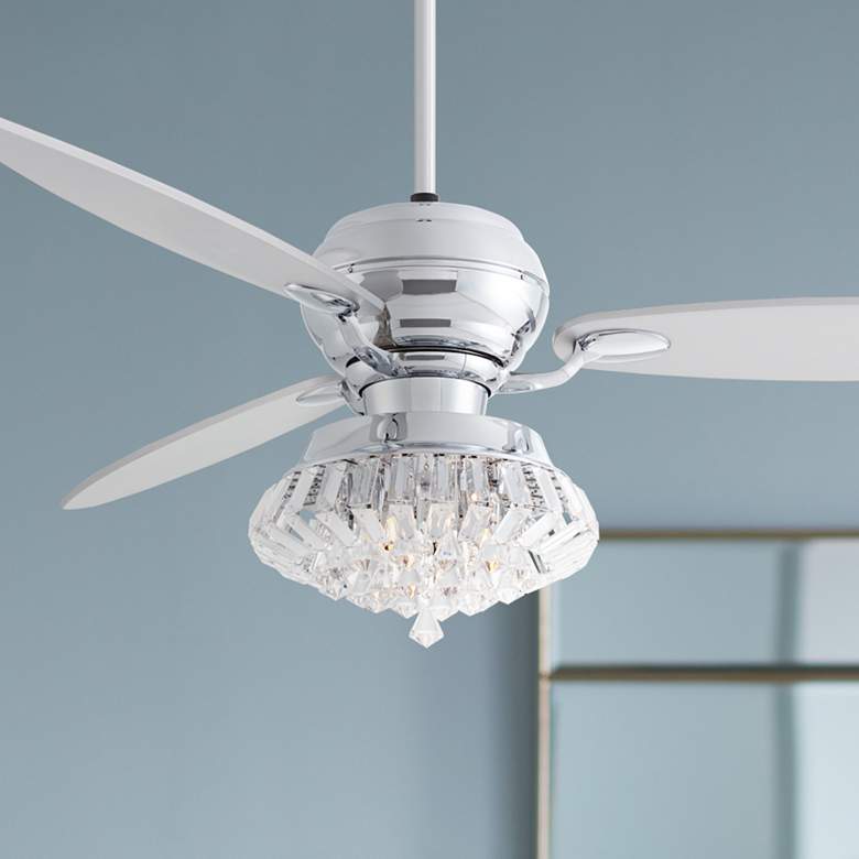 Image 1 60 inch Spyder Deco LED Crystal and Chrome Ceiling Fan