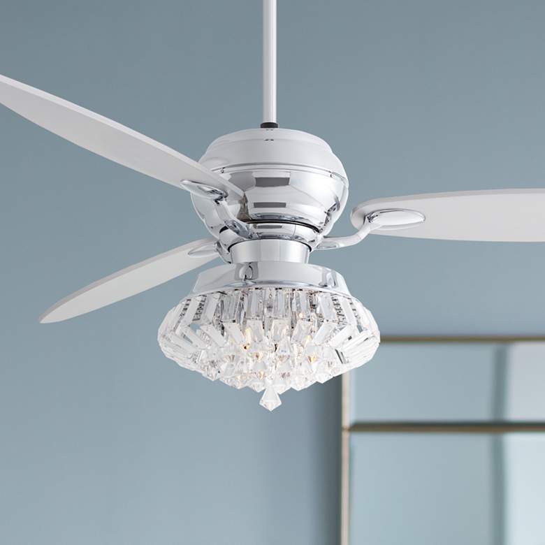 Image 1 60" Spyder Deco LED Crystal and Chrome Ceiling Fan