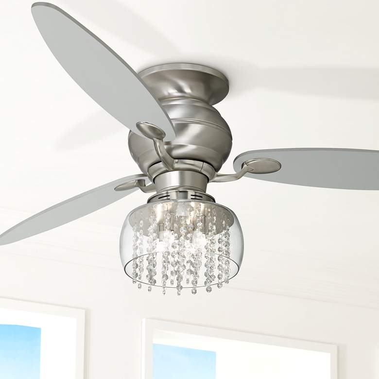Image 1 60" Spyder Hugger Crystal Strands Light Kit Ceiling Fan