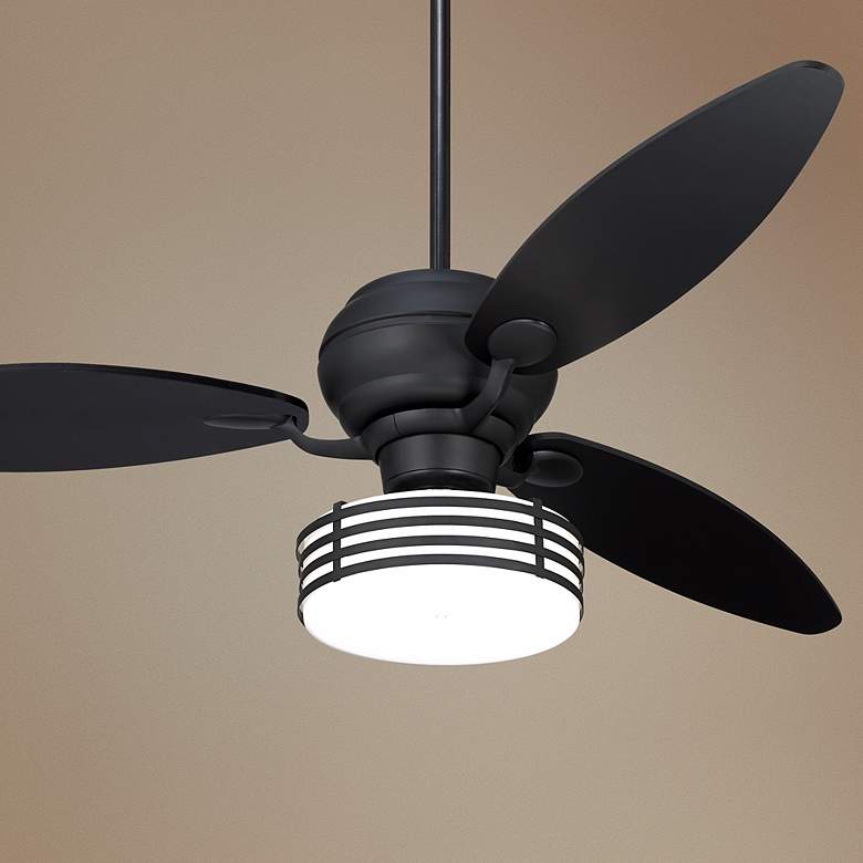 Image 1 60 inch Spyder&#8482; Matte Black Ceiling Fan with Light Kit