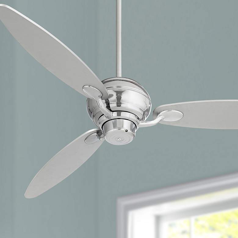 Image 1 60 inch Spyder Modern Chrome Ceiling Fan with Hand Held Remote
