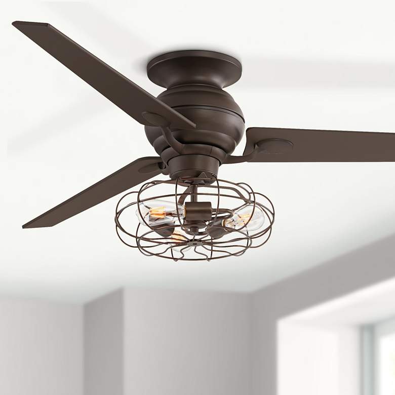 Image 1 60 inch Spyder Oil-Rubbed Bronze Vintage Cage LED Ceiling Fan