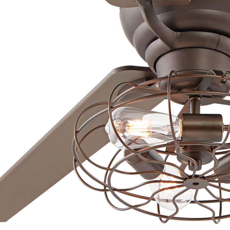 Image 3 60 inch Spyder Oil-Rubbed Bronze Vintage Cage LED Ceiling Fan more views