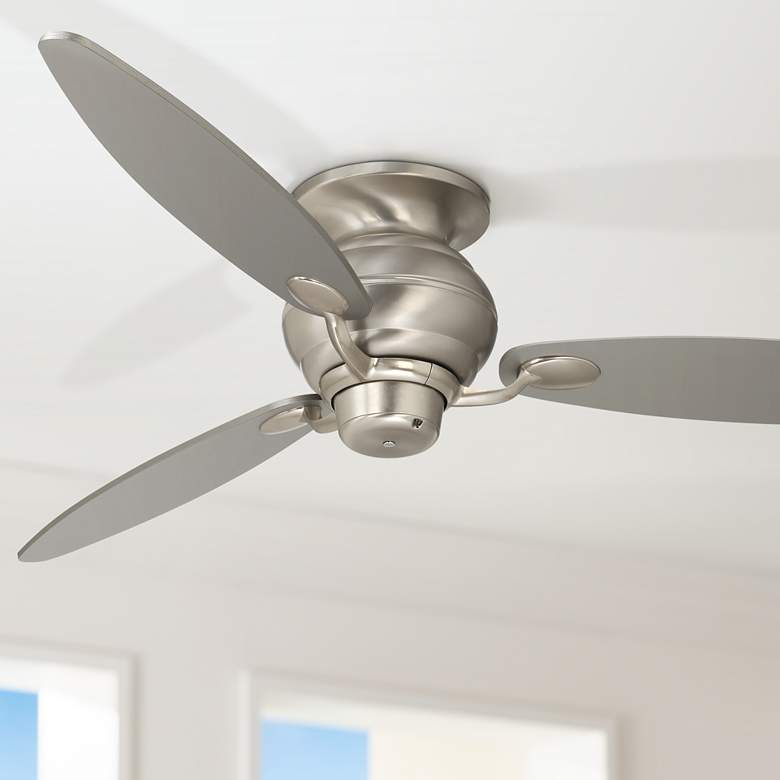 Image 1 60 inch Spyder Silver Modern Hugger Ceiling Fan with Pull Chain