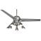 60" Spyder™ Steel Silver Blades 5-Light Ceiling Fan
