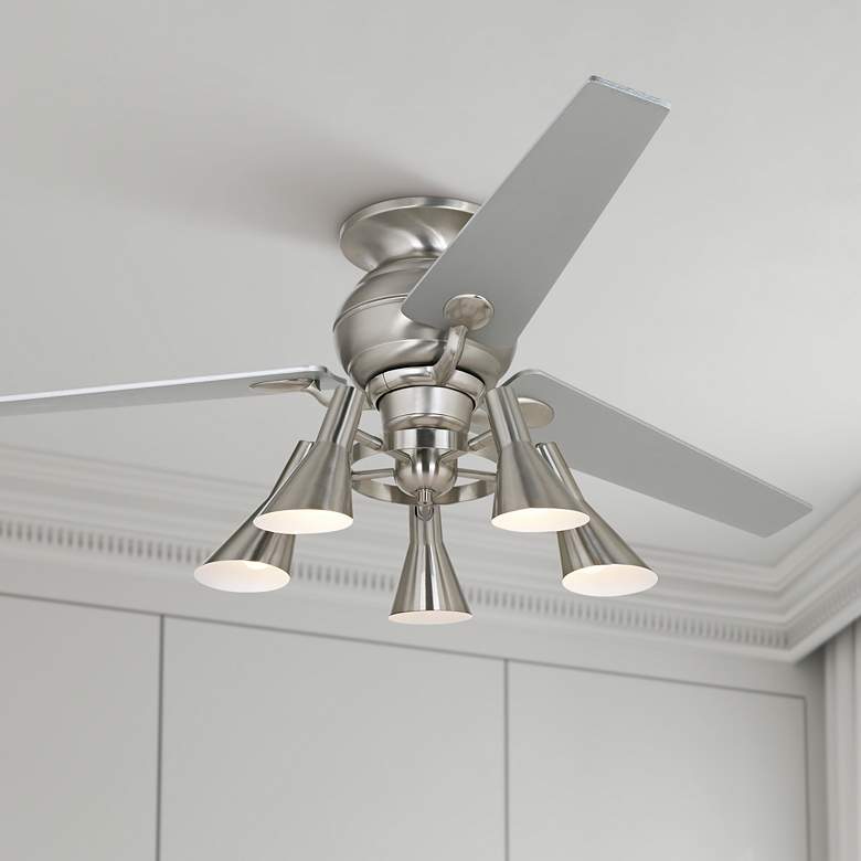Image 1 60 inch Spyder Tapered Blade Retro 5-Light LED Ceiling Fan with Pull Chain