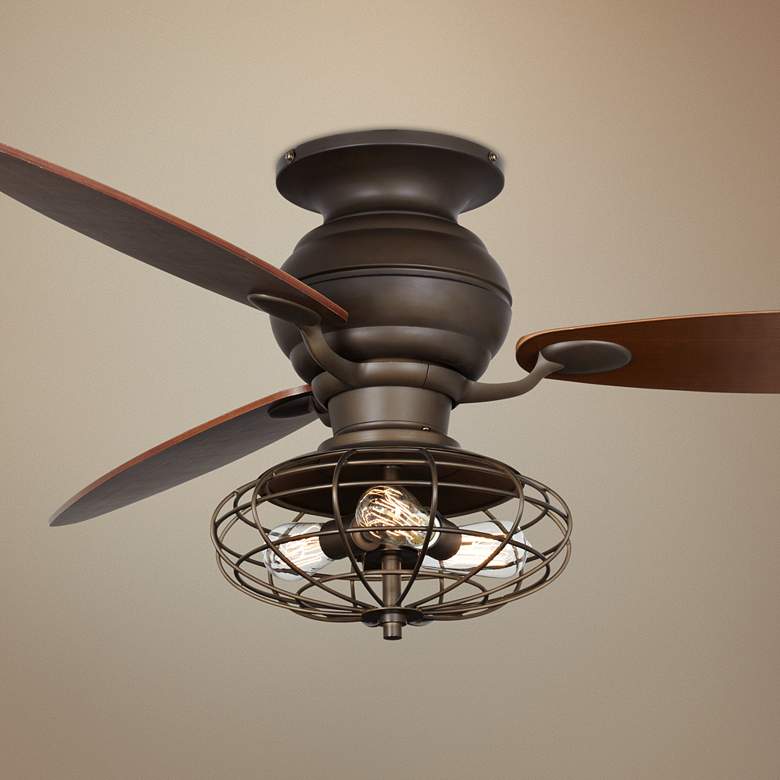Image 1 60 inch Spyder Walnut Nostalgic Industrial Bronze Ceiling Fan