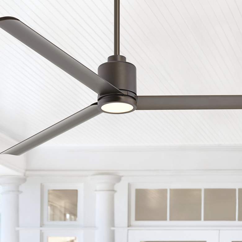 Image 1 60" Status Bronze Damp Rated LED Ceiling Fan with Remote