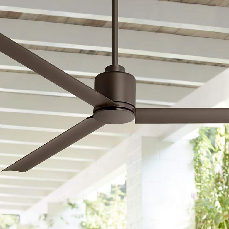 Image 1 60 inch Status Oil Rubbed Bronze Damp Rated Ceiling Fan with Remote