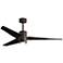 60" Super Janet Textured Bronze and Black LED Ceiling Fan
