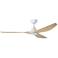 60" Surfline Matte White and Coastal Oak LED Ceiling Fan