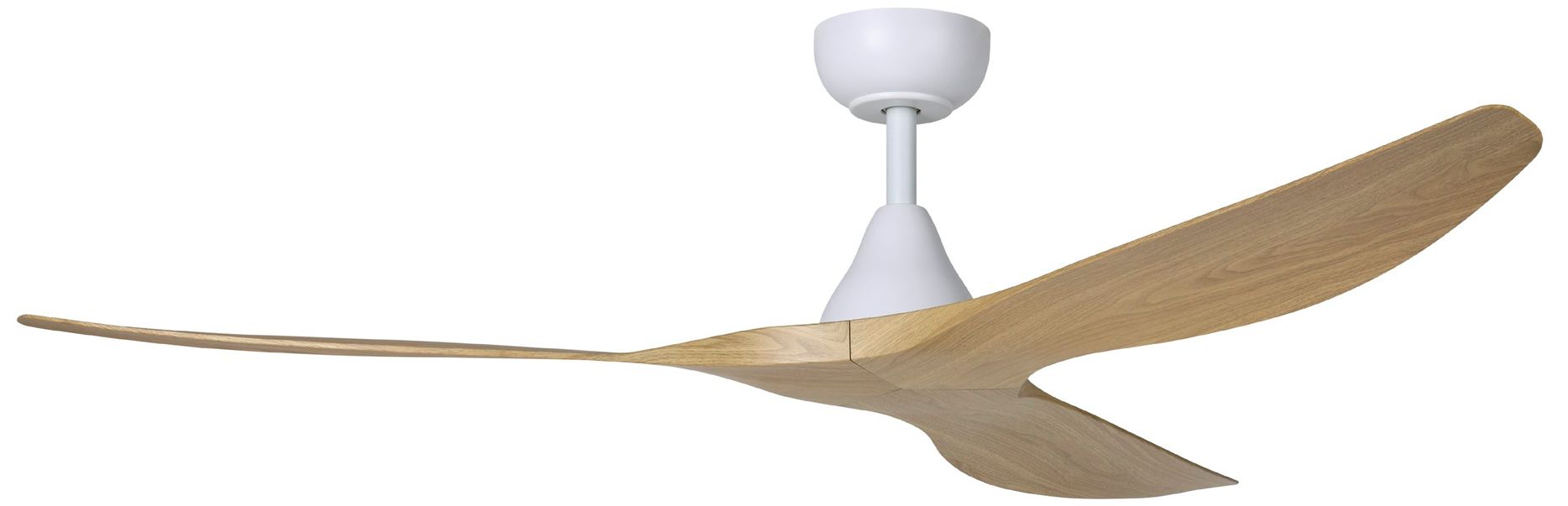 60" Surfline White Smart Ceiling Fan with Coastal Oak Blades