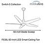 7_60" Switch Brushed Nickel 5-Blade LED Smart Ceiling Fan more views
