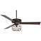 60" Taladega Bronze Ceiling Fan with LED Rustic Cage Light and Remote