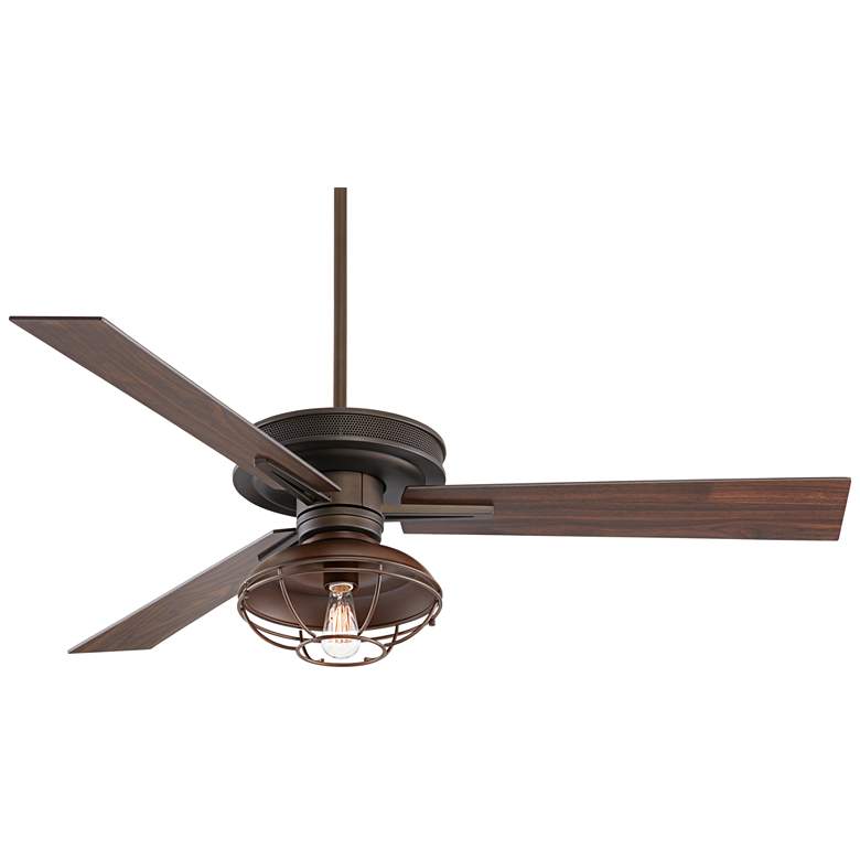 Image 2 60 inch Taladega Franklin Park Bronze Damp Rated Ceiling Fan with Remote