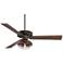 60" Taladega Franklin Park Bronze Damp Rated Ceiling Fan with Remote