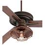 60" Taladega Franklin Park Bronze Damp Rated Ceiling Fan with Remote