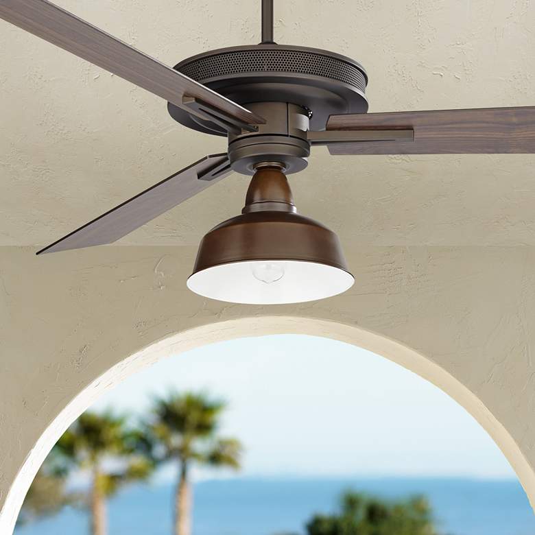 Image 1 60 inch Taladega Oil-Rubbed Bronze Finish Damp Rated LED Ceiling Fan