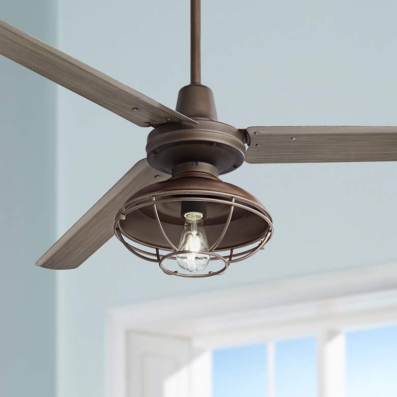 Image 1 60 inch Turbina Bronze Light Wood Franklin Park LED Ceiling Fan