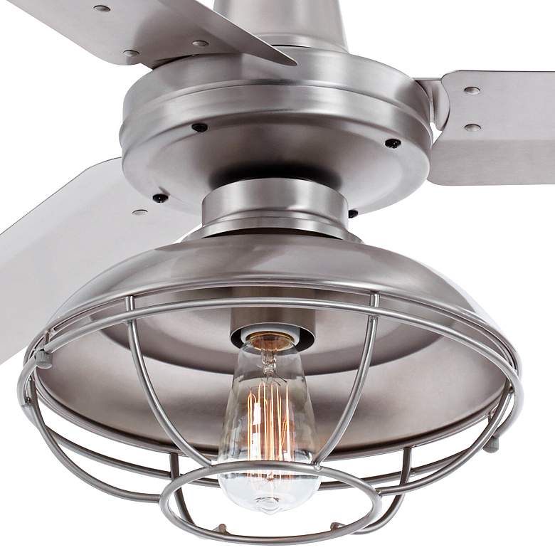 60&quot; Turbina DC Brushed Nickel Damp Outdoor LED Ceiling Fan with Remote more views