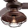 60" Turbina DC LED Bronze Damp Ceiling Fan with Remote