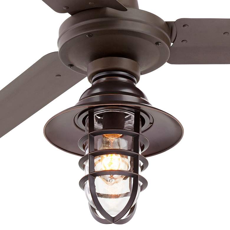 60&quot; Turbina Marlowe Bronze DC Damp Rated LED Ceiling Fan with Remote more views