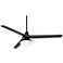 60" Turbina Matte Black LED Light Ceiling Fan with Remote