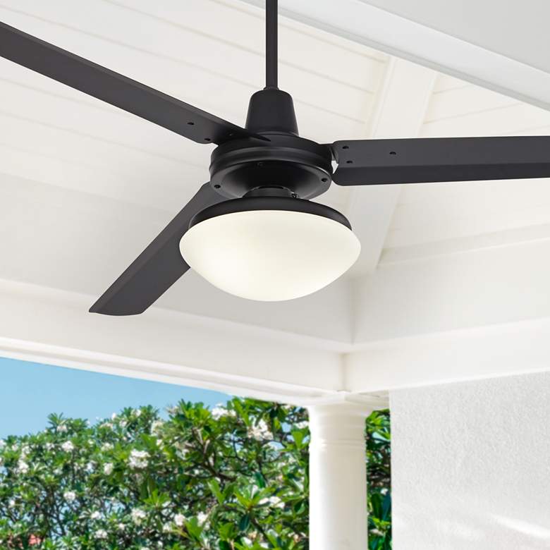 Image 1 60 inch Turbina Matte Black LED Light Ceiling Fan with Remote