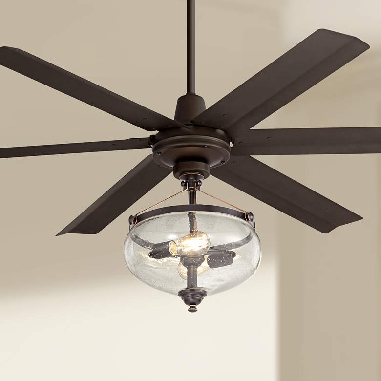 Image 1 60 inch Turbina Max AC Bronze Seedy Glass LED Ceiling Fan